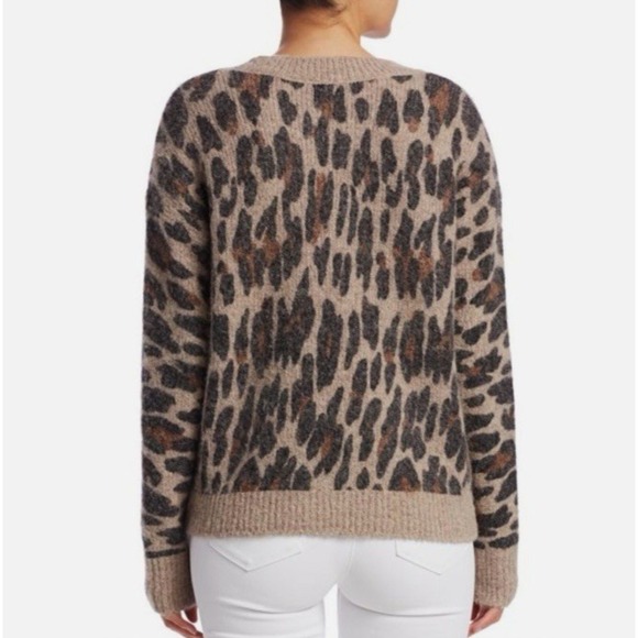 Rails Crewneck Lana Leopard Print Sweater Size S Boho Animal Cozy - Picture 2 of 8